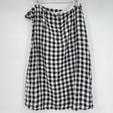 women Madewell Buffalo Check Faux Wrap Midi Black & White Skirt 12