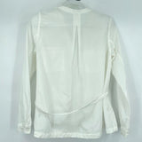 women Gap Cotton/Silk Belted Button Front Blouse Cream Top S