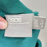 women ASOS Strappy Shimmer Gown Green Dress 8