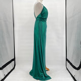 women ASOS Strappy Shimmer Gown Green Dress 8