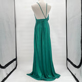 women ASOS Strappy Shimmer Gown Green Dress 8