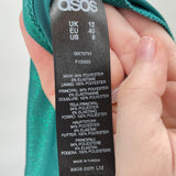 women ASOS Strappy Shimmer Gown Green Dress 8