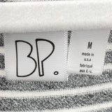 women BP. Striped Long Sleeve Tee Gray and White Knit Top M