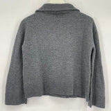 women Nicole Miller Merino Wool Quarter Zip Gray Sweater S