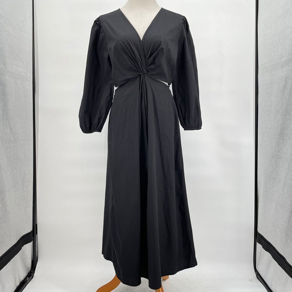 women Gap NWT Cutaway Twist Front Cotton Black Dress LT