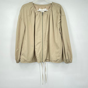 women Treasure & Bond Tencel/Cotton Zip Front Khaki Jacket M