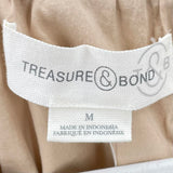 women Treasure & Bond Tencel/Cotton Zip Front Khaki Jacket M