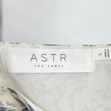 women ASTR Floral Print Body Suit Cream Top L
