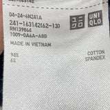 women Uniqlo Supima Cotton Tee Shirt Navy Blue Knit Top L
