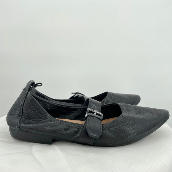 women Linea Paolo Leather Mary Jane Ballet Flats Black Shoes 7