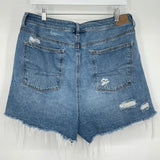 women Highest Rise Mom Blue Shorts 16