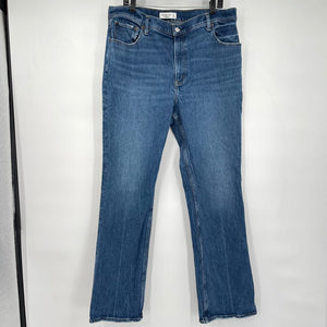 women Abercrombie & Fitch 70s Vintage High Rise Flare Blue Jeans 33/16L