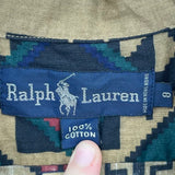 men Ralph Lauren Vintage Native Amer. Print Button Front Tan Multi Top M
