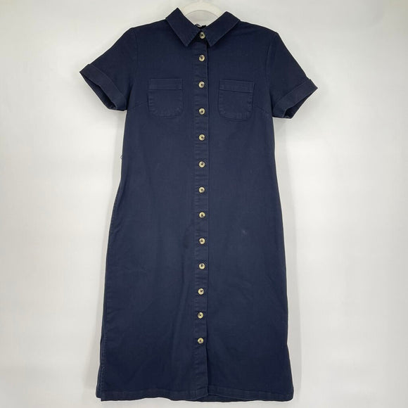 women Chadwicks Cotton Shirtdress Navy Blue Dress 6