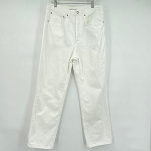 women Denim Forum Joni High Rise Loose White Jeans 29L