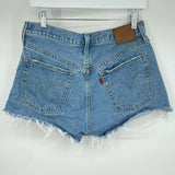 women Levi's Premium 501 Cutoff Blue Shorts 30
