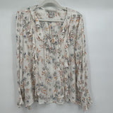 American Rag American Rag Women's Floral Long Sleeve Top white with floral pattern Top Small