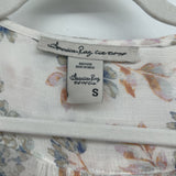 American Rag American Rag Women's Floral Long Sleeve Top white with floral pattern Top Small