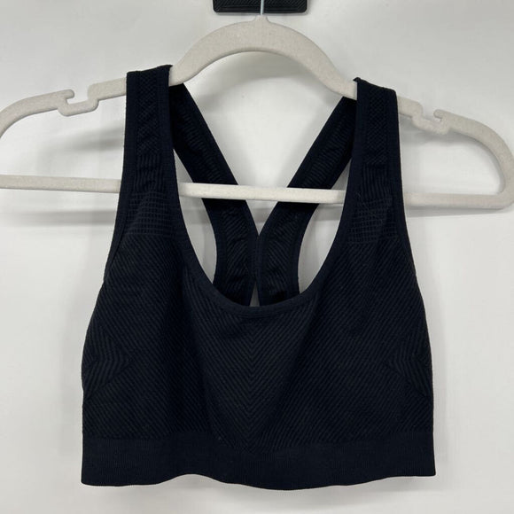 women Velocity Striped Sports Bra Black Activewear L
