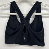 women Velocity Striped Sports Bra Black Activewear L