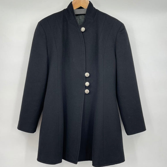 women Coldwater Creek Vintage Made in USA Wool Blend Black Coat 4