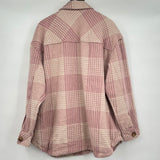 women Coffee Shop Plaid Pink and Cream Jacket XL
