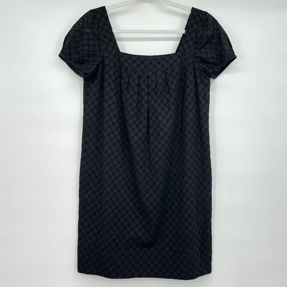 women Vince Square Neck Eyelet Black Dress 6