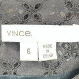 women Vince Square Neck Eyelet Black Dress 6