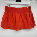 women Roxy Y2K Eyelet Trim Mini Coral Red Skirt S