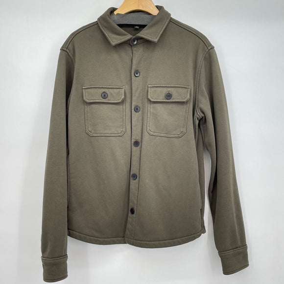 men Banana Republic Heavyweight Knit Shirt Jacket Olive Green Jacket S