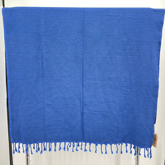 NWT Samimi Samos Turkish Cotton Scarf Hammam Towel Blue/Navy Blue Home Linens