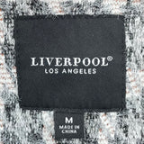 women Liverpool Heather Houndstooth Fuzzy Button Front Boxy Shirt Jacket MSRP $149 Gray Jacket M