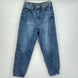 women American Eagle Acid Wash Balloon Blue Jeans 2S