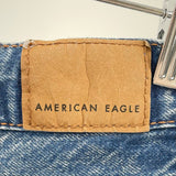women American Eagle Acid Wash Balloon Blue Jeans 2S