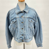 women Karen Kane Vintage 80s Denim Jean Jacket Made in USA Blue Jacket L