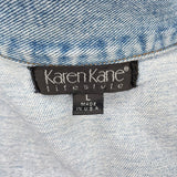 women Karen Kane Vintage 80s Denim Jean Jacket Made in USA Blue Jacket L