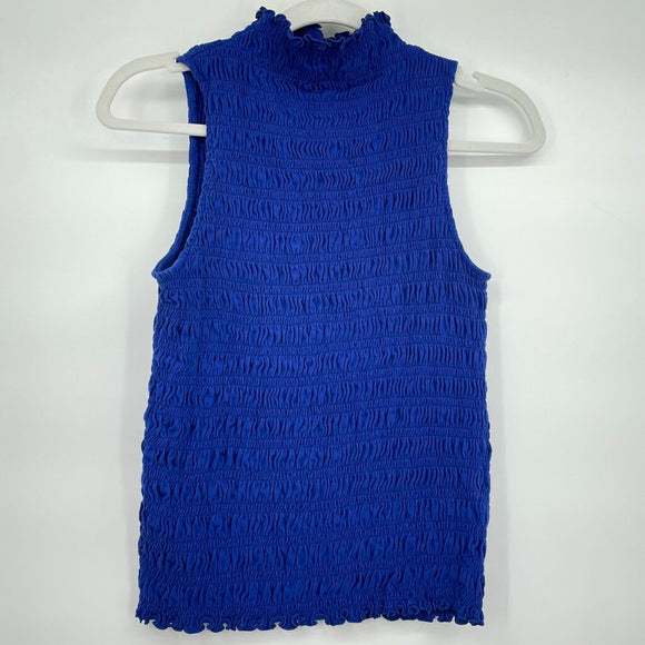 women Gap Smocked Sleeveless Cobalt Blue Knit Top M