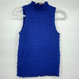 women Gap Smocked Sleeveless Cobalt Blue Knit Top M