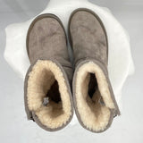 women Ugg Mayfaire Sherpa Side Zip Boots Gray Shoes 9