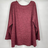 women CJ Banks NWT Ribbed Long Sleeve Wine Knit Top 3X