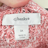 women CJ Banks NWT Ombre Cotton Pullover Pink and Cream Sweater 3X