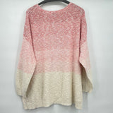 women CJ Banks NWT Ombre Cotton Pullover Pink and Cream Sweater 3X