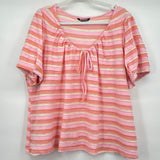 women Bloomchic Striped Pink Peach Cream Knit Top 18-20/2X