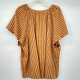 women Sonoma Striped Cotton/Rayon Burnt Orange Top 2X