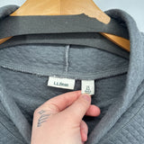 women LL Bean Diamond Knit Cowl Neck Gray Jacket 2X