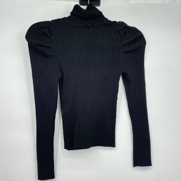 women Ambiance Ribbed Turtleneck Black Top S