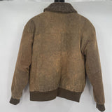 men American Weekend Suede Leather Bomber Brown Jacket 38/M