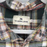 men The Normal Brand MSRP $138 Plaid Flannel Green Multi Top L