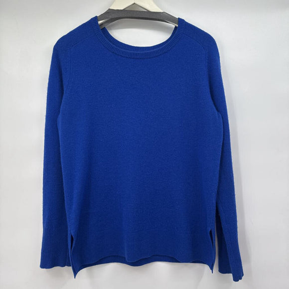 women Nordstrom Cashmere Pullover Cobalt Blue Sweater L/XL