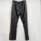 women Color Block Leather Black & Brown Pants 10
